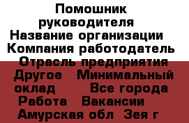 Помошник руководителя › Название организации ­ Компания-работодатель › Отрасль предприятия ­ Другое › Минимальный оклад ­ 1 - Все города Работа » Вакансии   . Амурская обл.,Зея г.